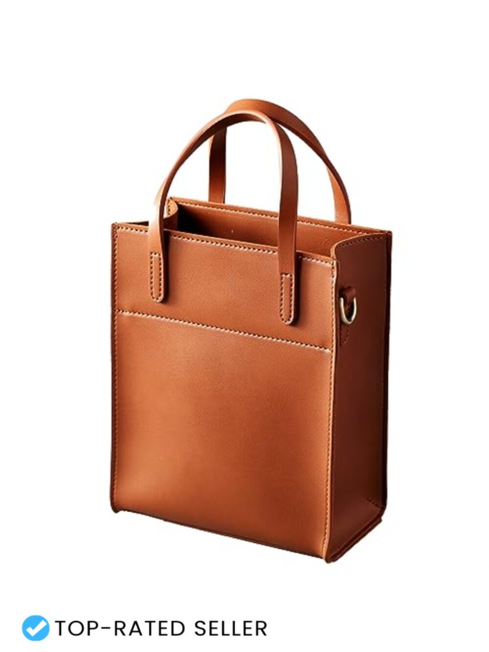 Vintage Vegan Leather Mini Tote Bag Small Handbag Satchel